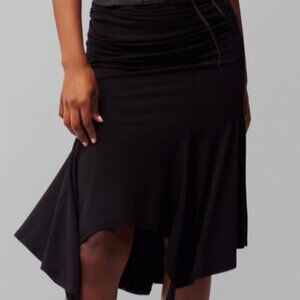 Danielle Guizio NY Saffiano Black Skirt Small